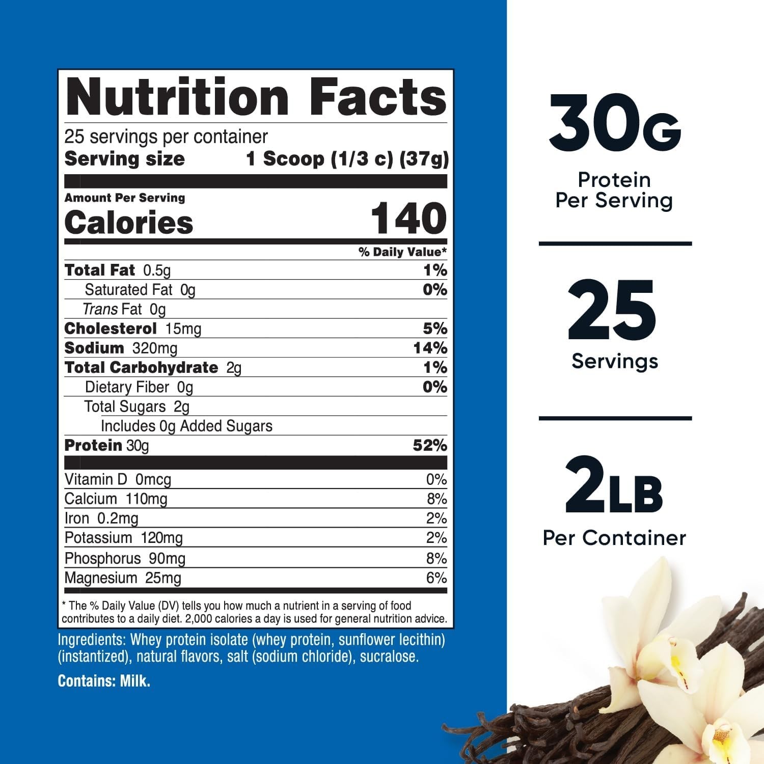 2 LBS Non-GMO Whey Protein Isolate Powder – Perfect for Post-Workout Recovery