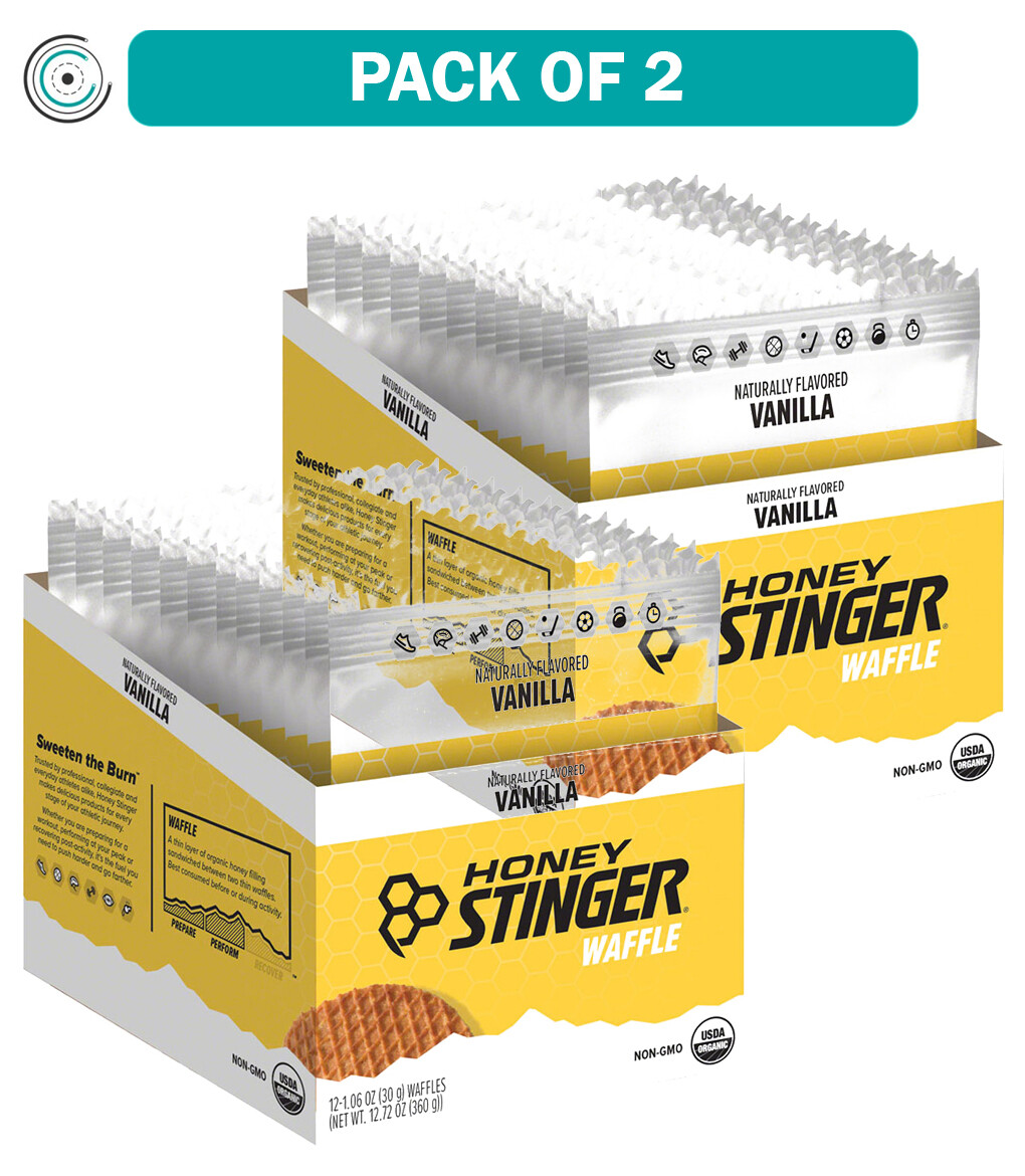 Pack of 2 Honey Stinger Organic Waffle – Vanilla, Box of 12
