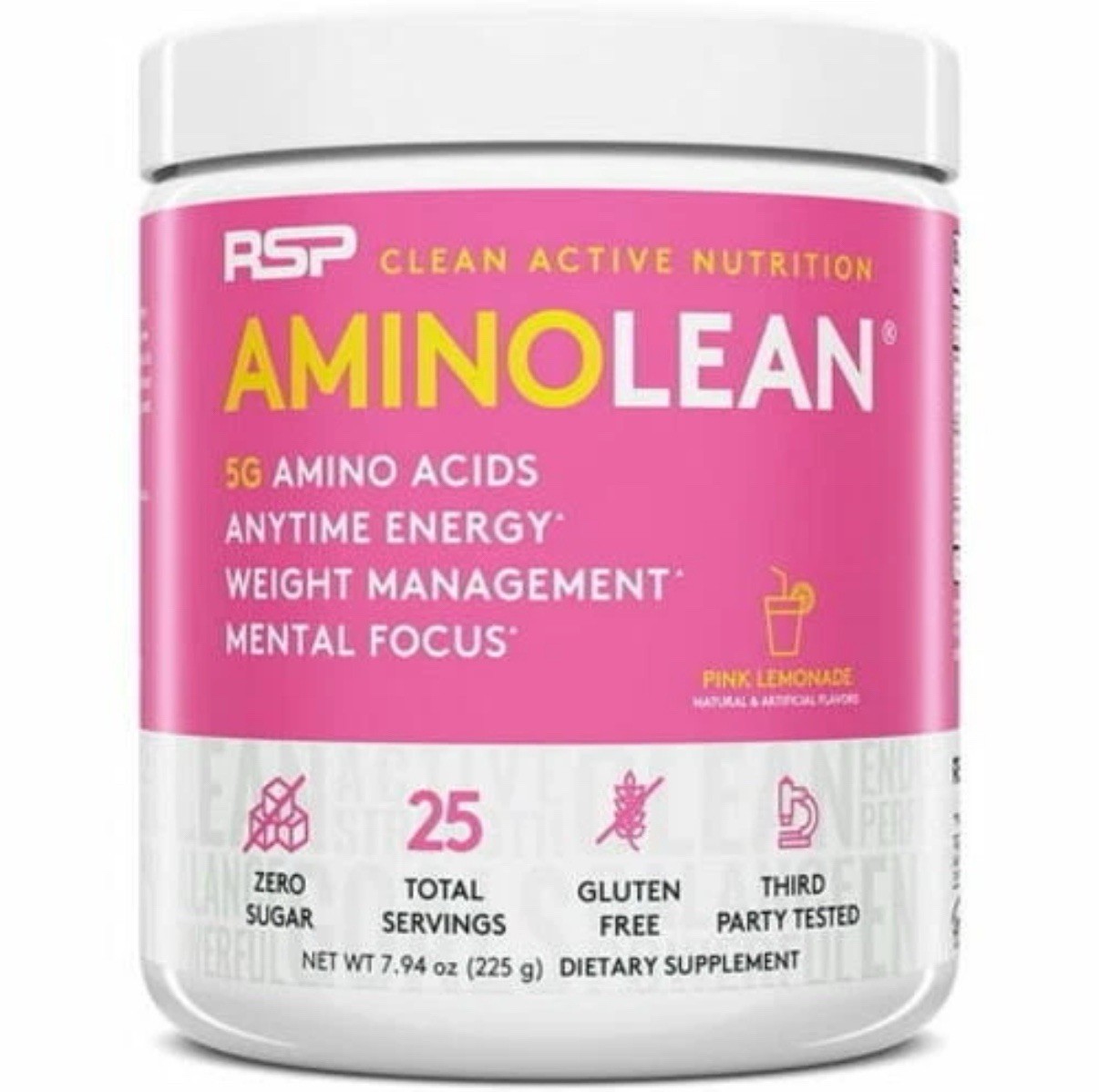 4 Pack NEW! RSP Amino Lean Pre Workout Pink Lemonade Dietary Supplement Exp 6/27