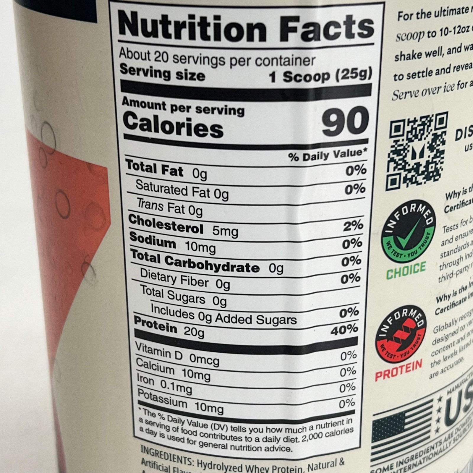 MY PROTEIN Clear Whey Isolate Strawberry Zero Sugar 20g Protein 1.1 Lb BB 02/27