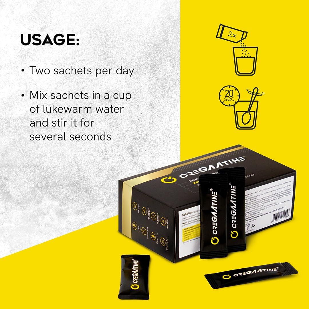 Cregaatine Micronized Creatine Monohydrate + GAA | Increase Strength No Water..