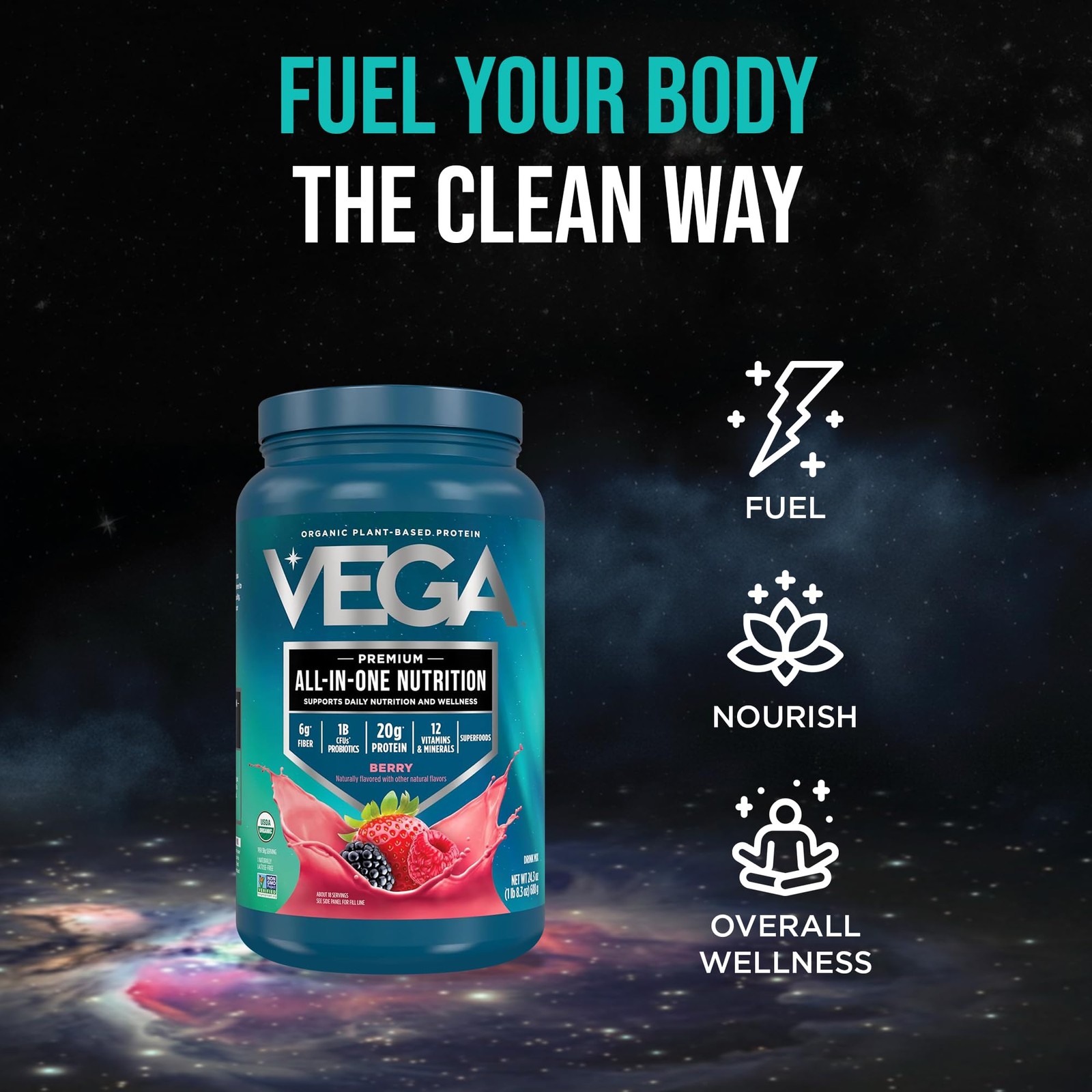 Vega All-in-One Nutrition Organic Vegan 1.52 Pound (Pack of 1),