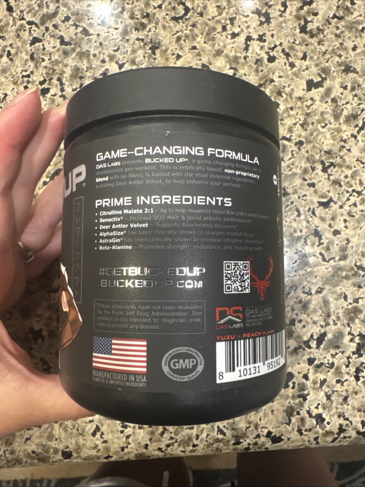 BUCKED UP PRE-WORKOUT YUZU & PEACH NEW 10.8 OZ 30 SERVINGS 05/26