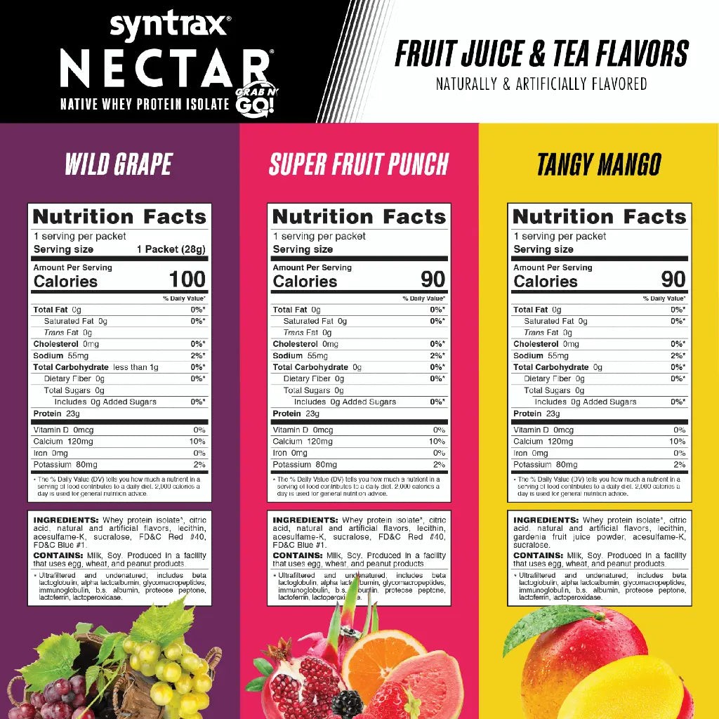 Syntrax Nectar Protein Powder Trial Sizes (12-Pack) – 15 flavors to choose from!