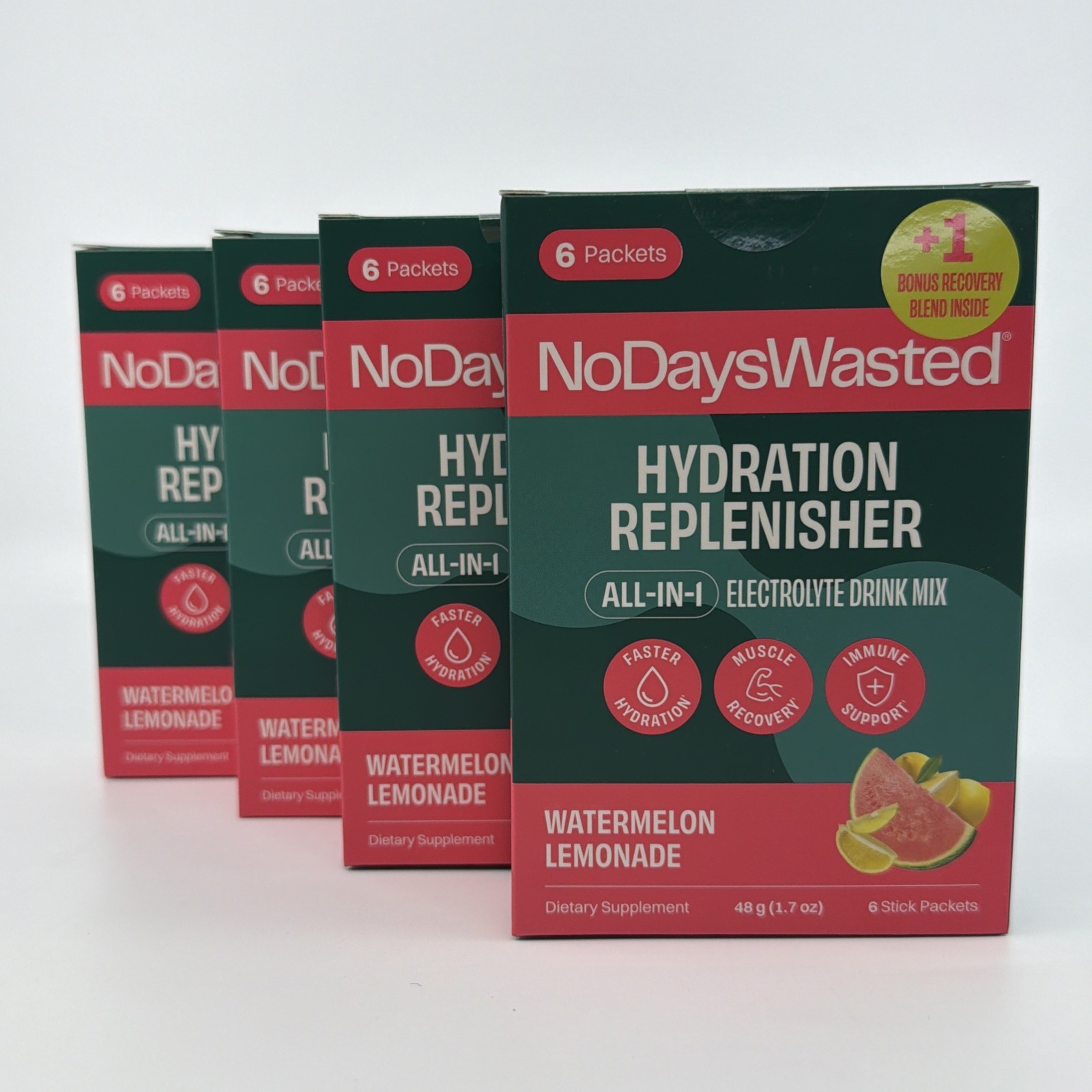 No Days Wasted Hydration Replenisher Watermelon Lemonade 30 Packets NEW SEALED