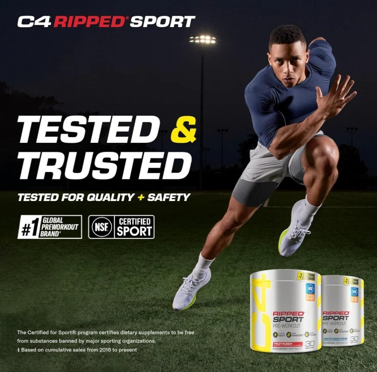 3 Pack C4 Ripped Super Sport Pre Workout Powder Arctic Snow Cone BEST BY: 01/26