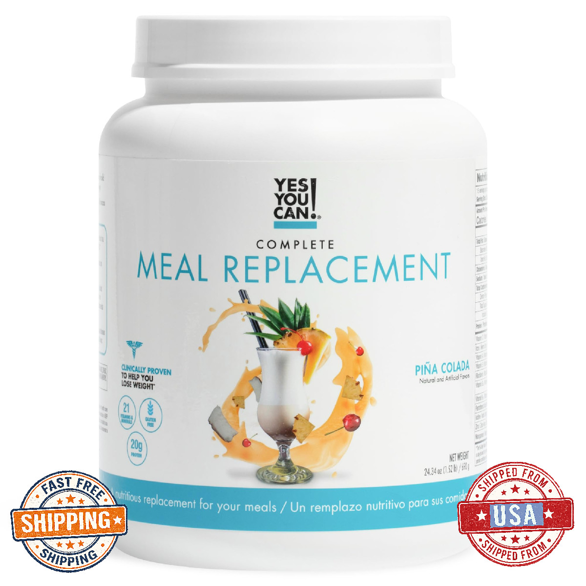 Yes You Can! Complete Meal Replacement – 15 Servings, 20g Protein