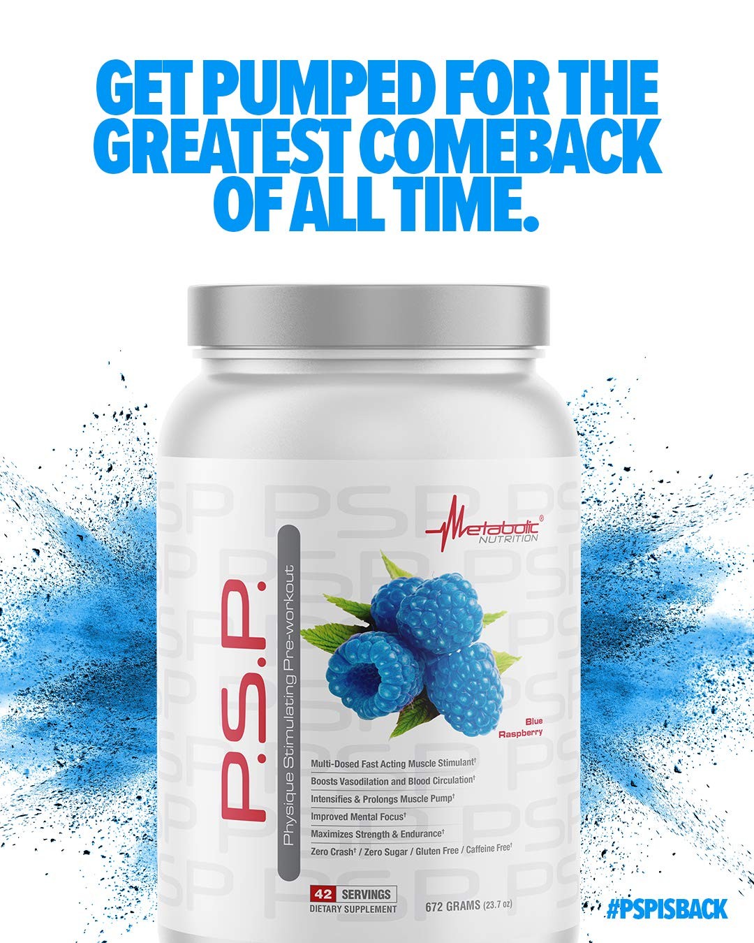 Metabolic Nutrition P.S.P. Physique Stimulating Preworkout 672G Zero Sugar