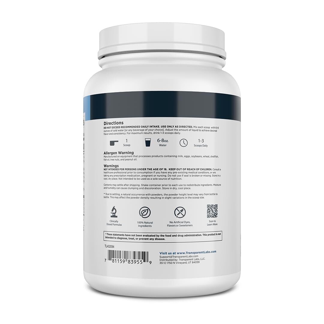 Transparent Labs Grass-Fed Whey Protein Isolate – Naturally Flavored Gluten F…