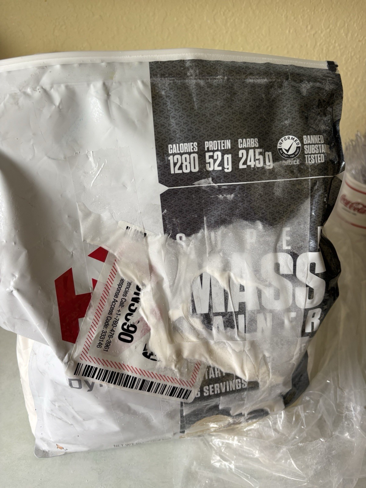Dymatize Super Mass Gainer Protein Powder Gourmet Vanilla Creatine 12lb Bag
