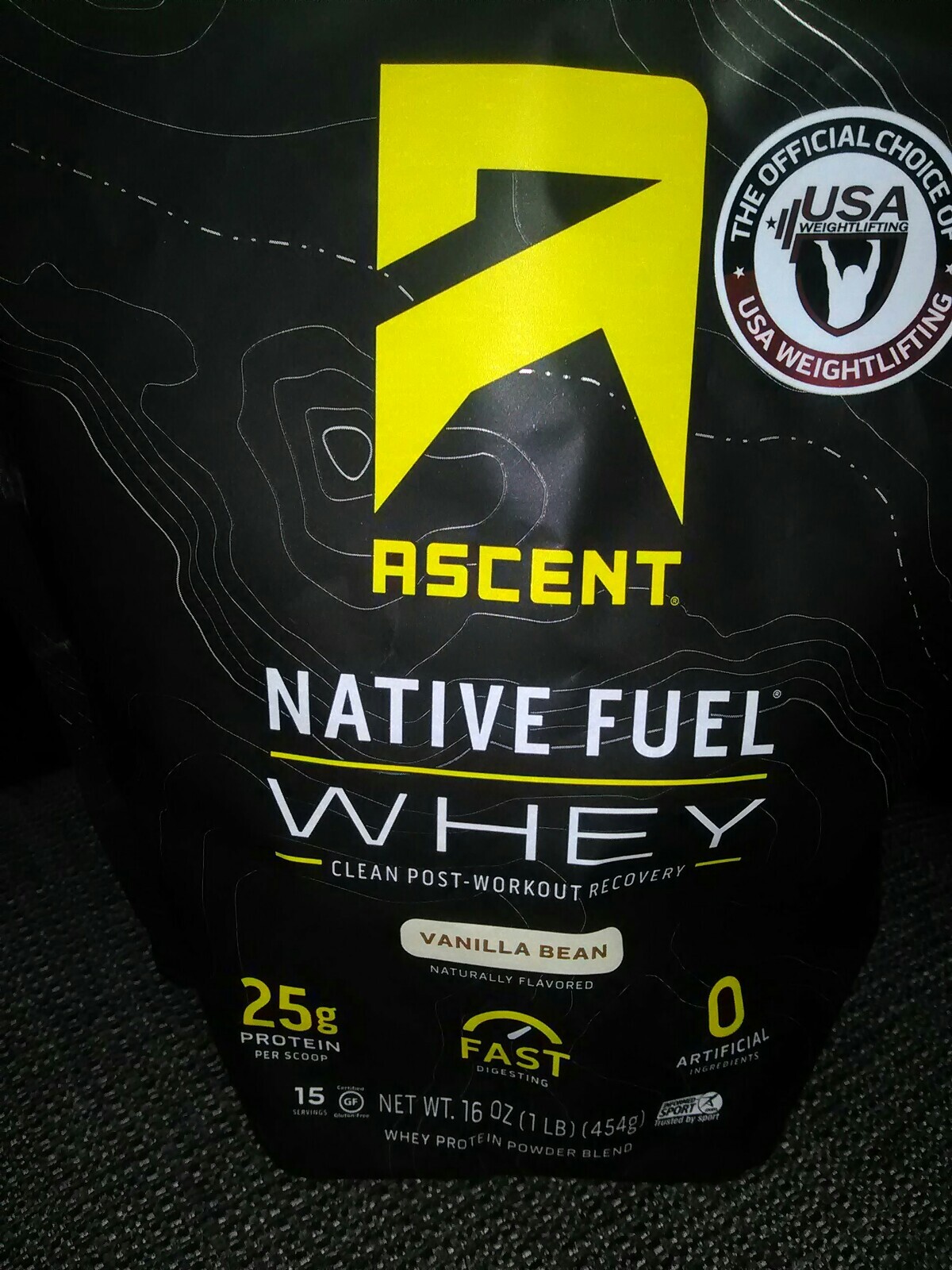 Ascent Whey Protein Powder * Vanilla Bean Flavor! 16 Oz. (1 lb. Sealed Bag)