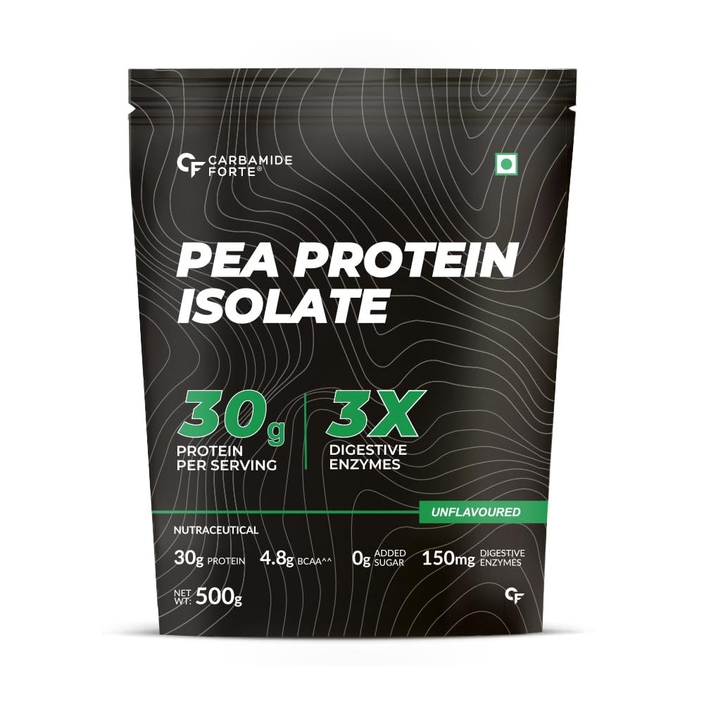 Carbamide Forte Pea Protein Powder Isolate 30Grams Per Serving 4.8G BCAA 500Gram
