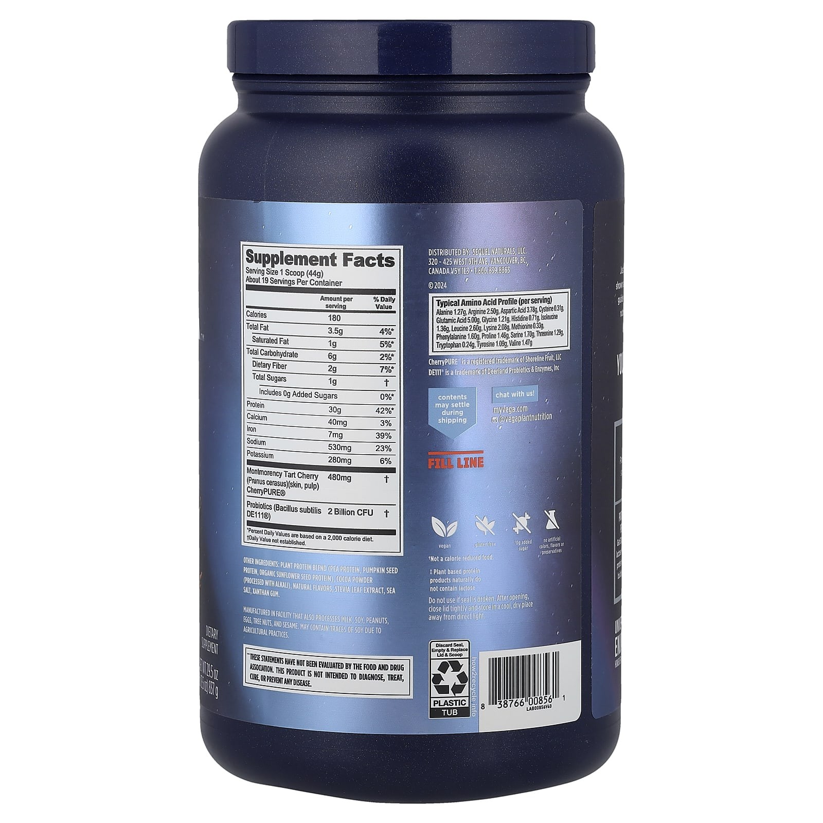 2 X Vega, Sport, Premium Protein, Chocolate, 29.5 oz (837 g)