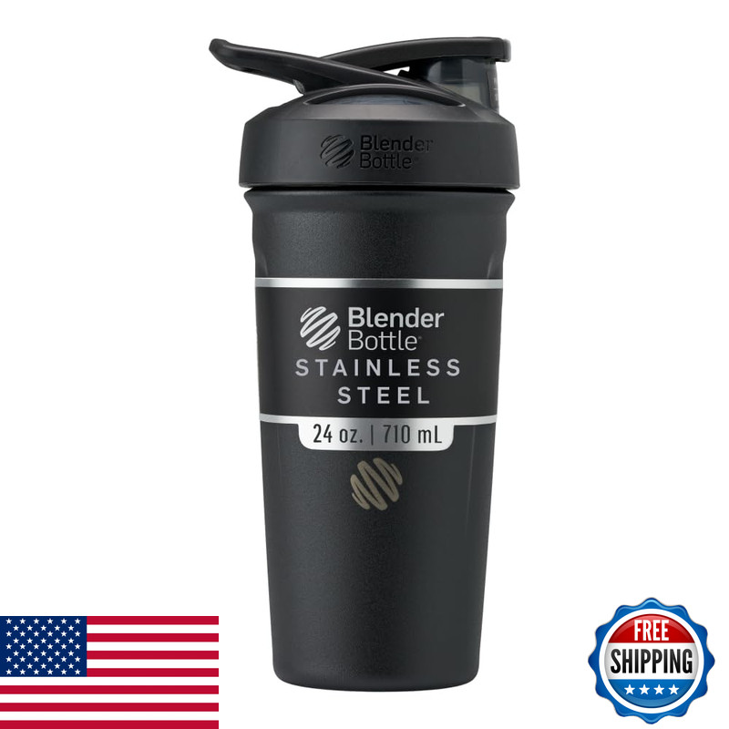 Blenderbottle Strada Shaker Cup Insulated Stainless Steel Water Bottle Wire