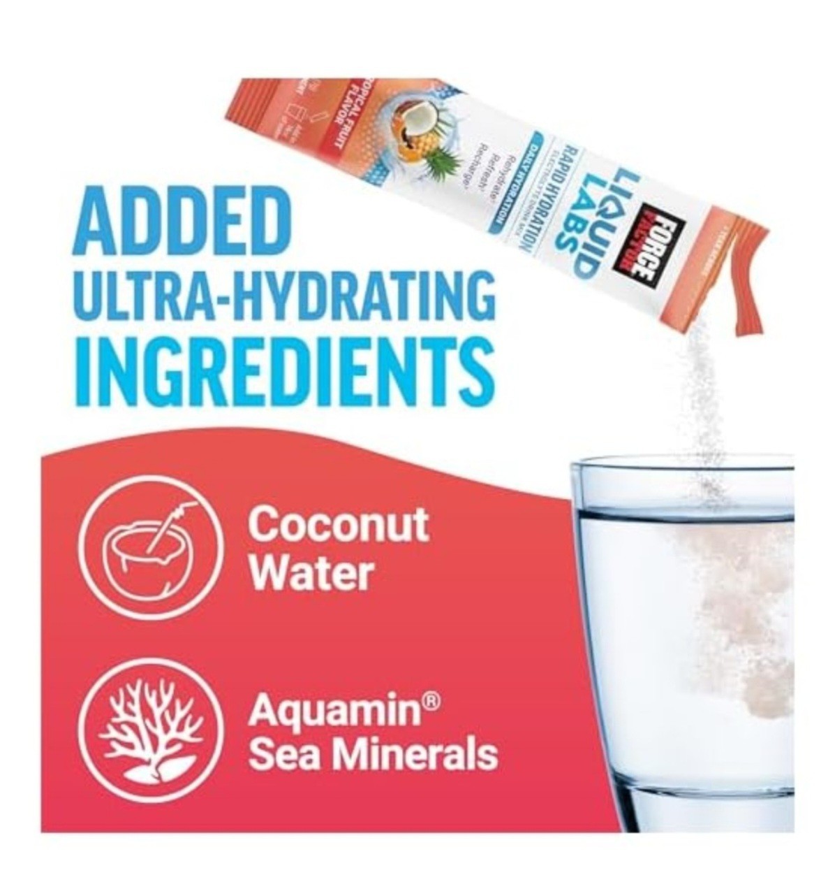 Force Factor Rapid Hydration Electrolyte Powder Sticks Tropical Fruit 20ct