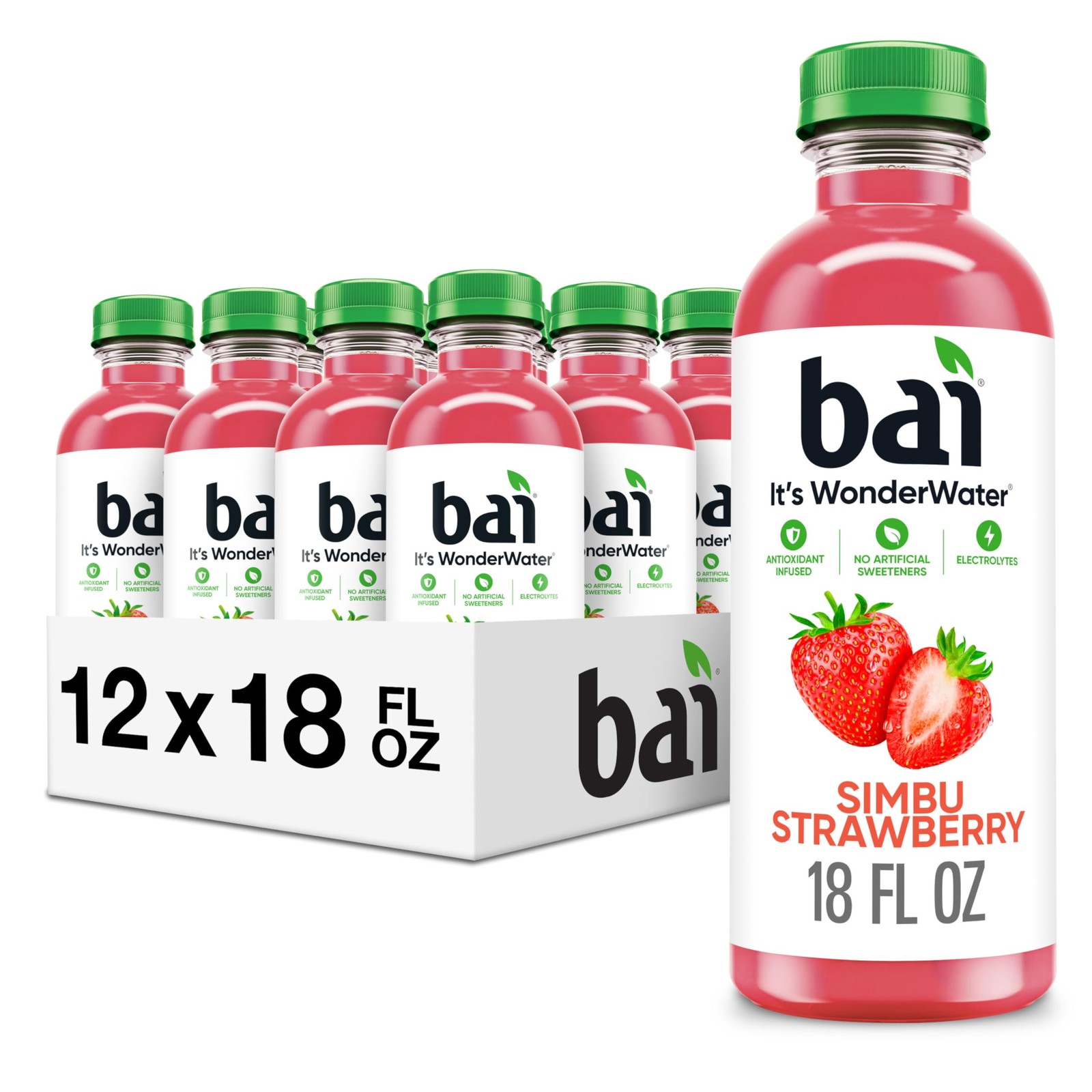 Antioxidant Infused Water Beverage, Simbu Strawberry, 18 Fluid Ounce Bottle, …