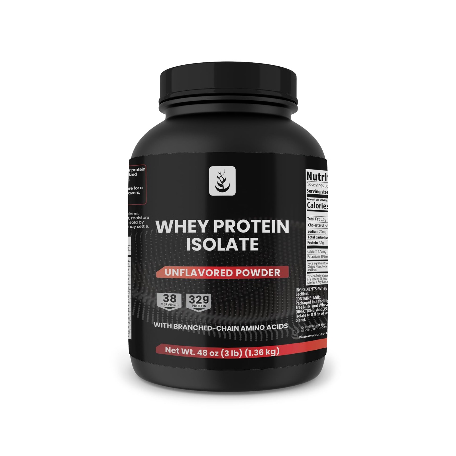 Whey Protein Isolate, 3 lb, Instantized, Unflavored
