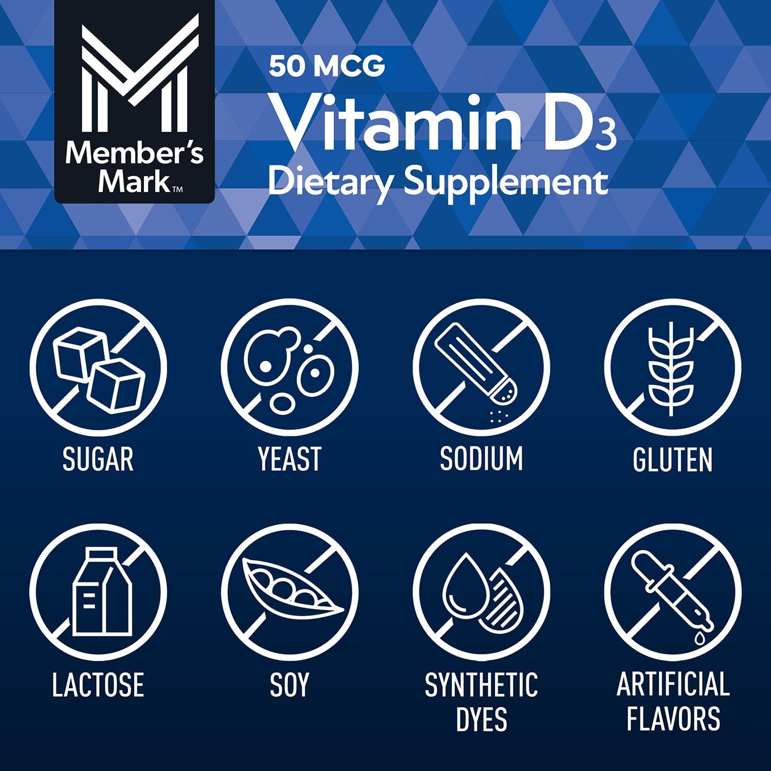 Member’s Mark Vitamin D3, 50 mcg, Dietary Supplement ( 400 ct )