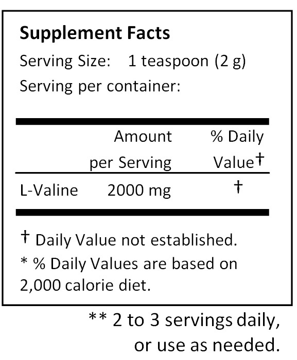 NuSci L-Valine pure powder 3.52 oz (100g) Valine BCAA Muscle building