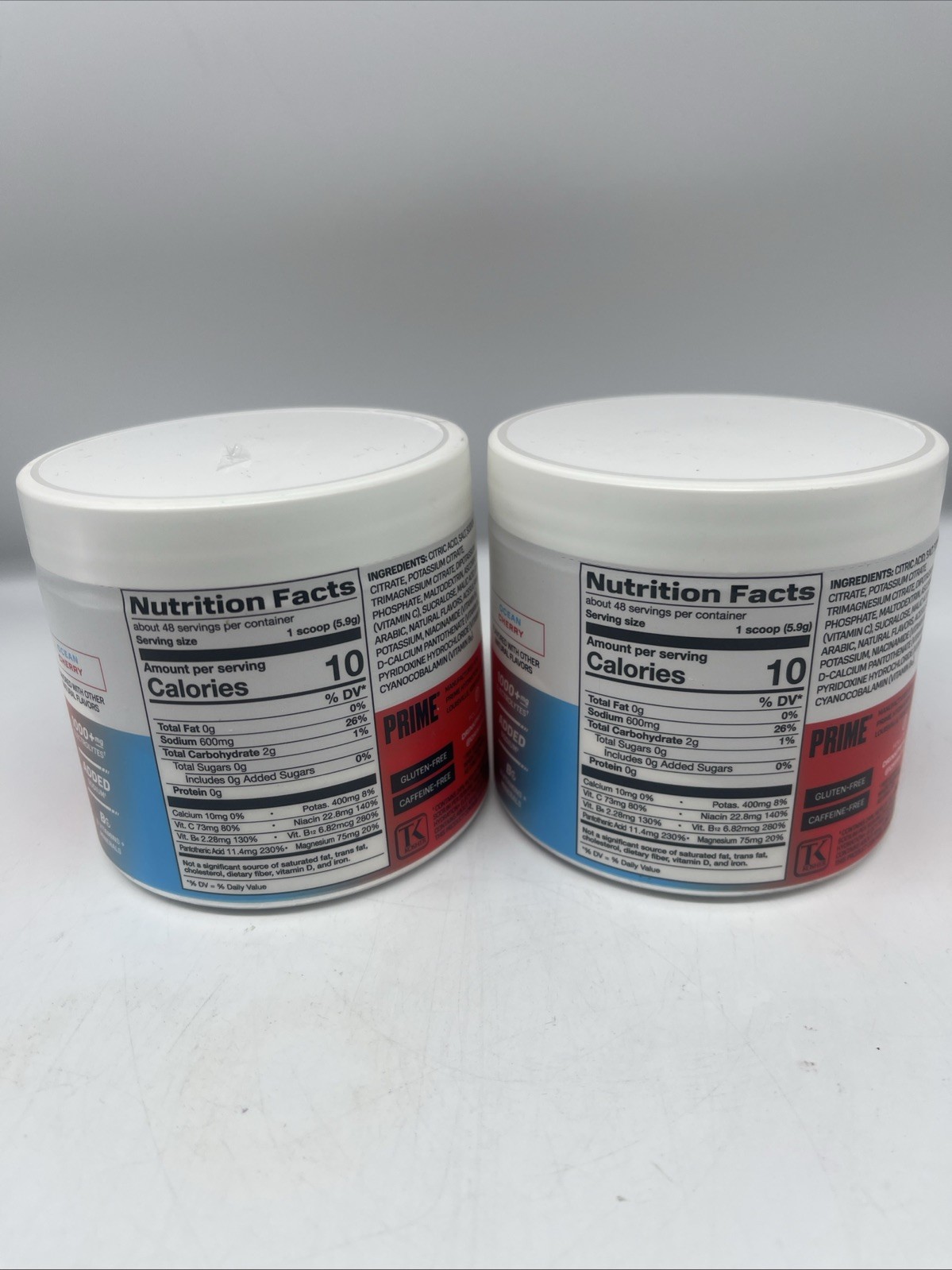 2 PRIME Rapid Rehydration Electrolyte Drink Mix Ocean Cherry 9.9 oz/283g Ex 3/28