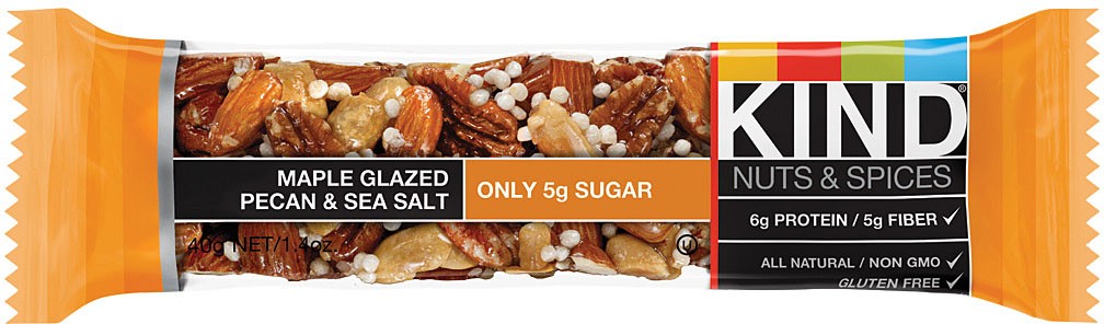 Kind Nuts & Spice Bars: Spice Maple Glaze Pecan Energy Food Pack of 12