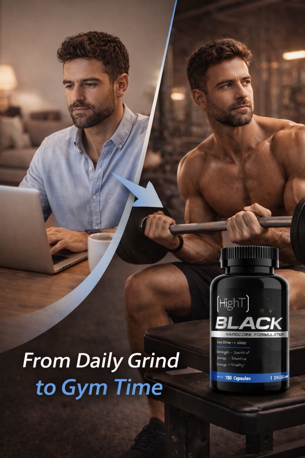 High T Black Testosterone Booster – Strength, Stamina & Sex Drive | 120 Caps