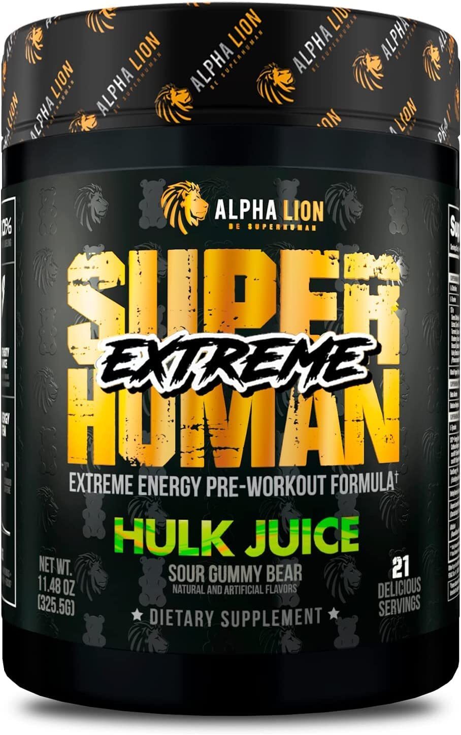 Alpha Lion Superhuman Extreme Energy Hardcore Preworkout 21 Full Servings New