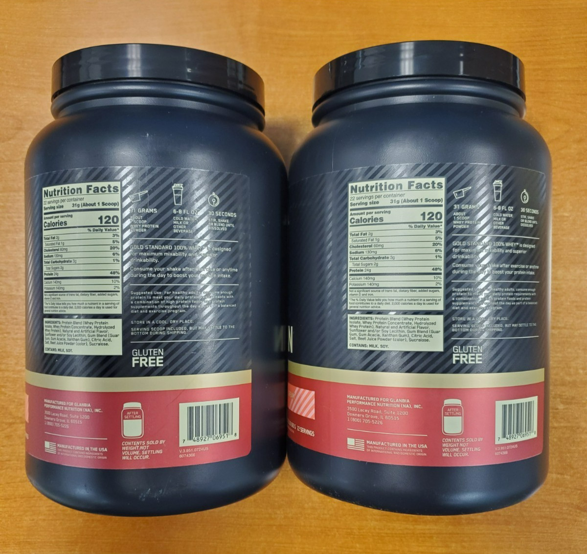 2 Tubs: Optimum Nutrition Whey Protein Strawberries&Cream 1.5lb ea Exp 8/27 R3P7