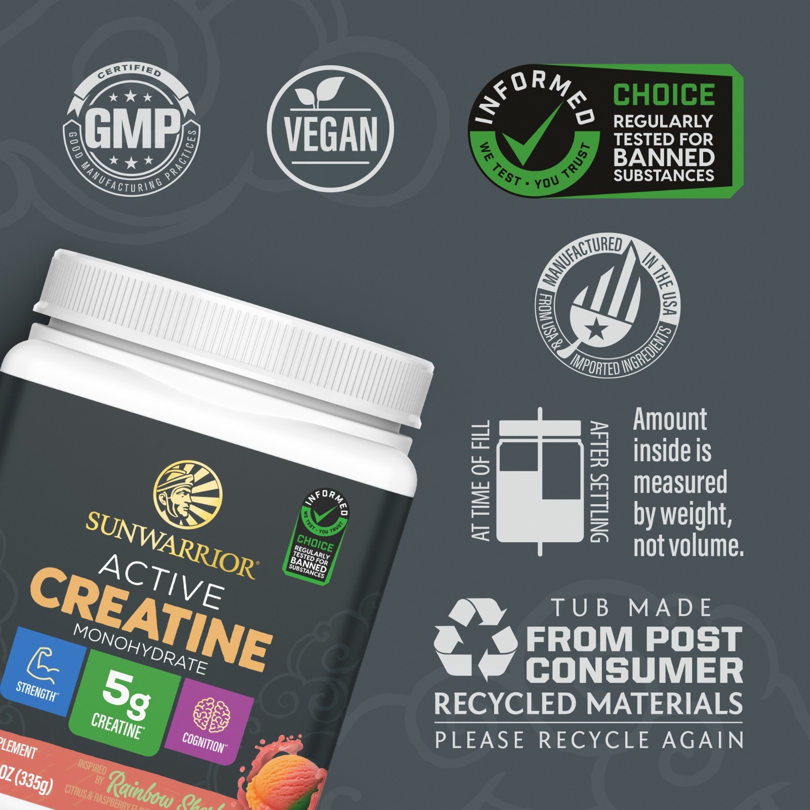US Active Creatine – Rainbow Sherbet | 60 Servings