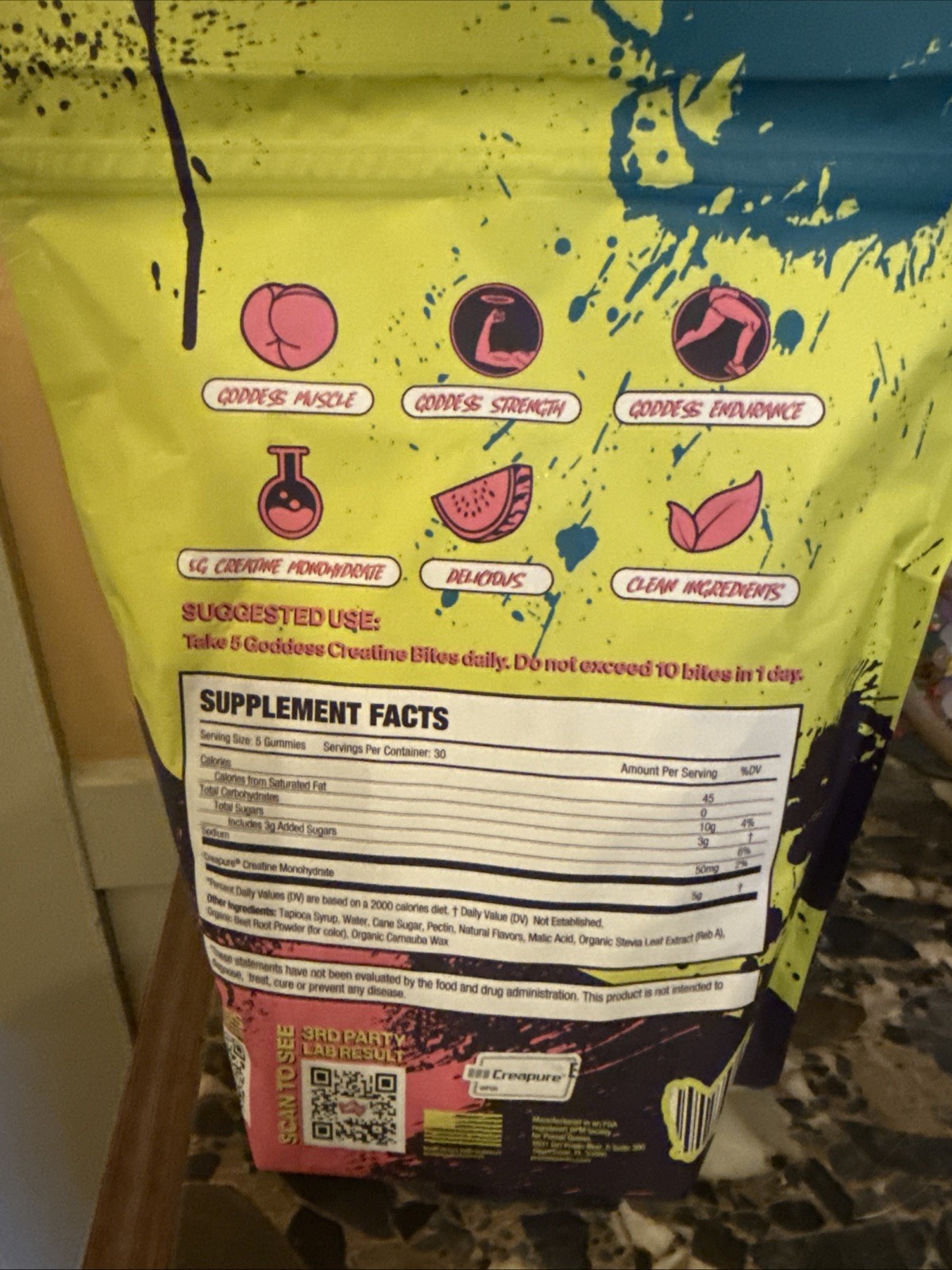 PRIMAL QUEEN Goddess Creatine BITES – 150 Watermelon Gummies w Glass Jar NEW