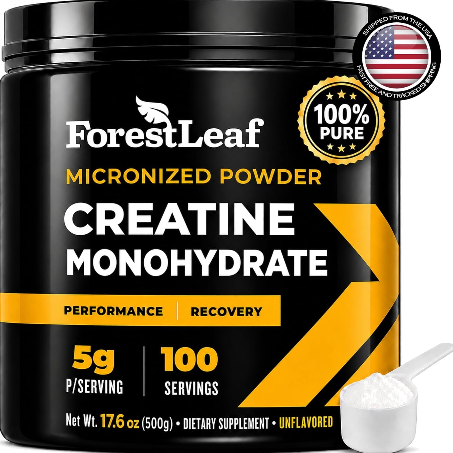 100 Servings of Pure Creatine Monohydrate – Supports Strength & Brain Health