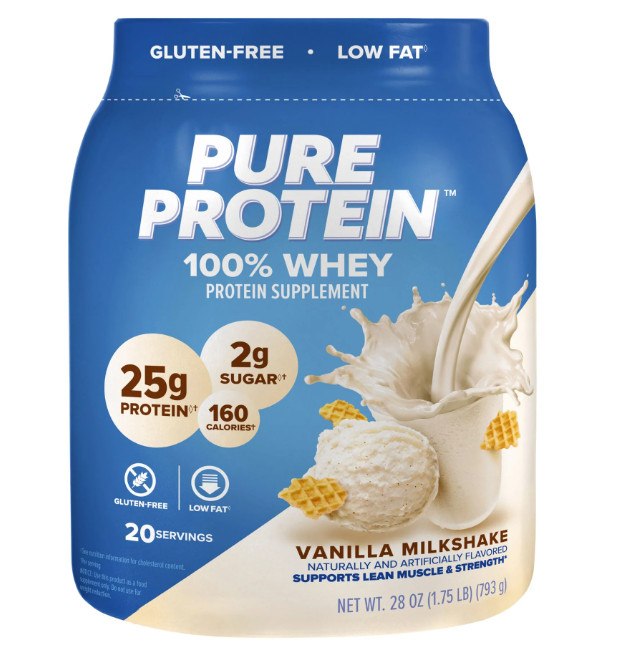 Pure Protein Whey Powder Vanilla Cream 1.75lb 25g Protein