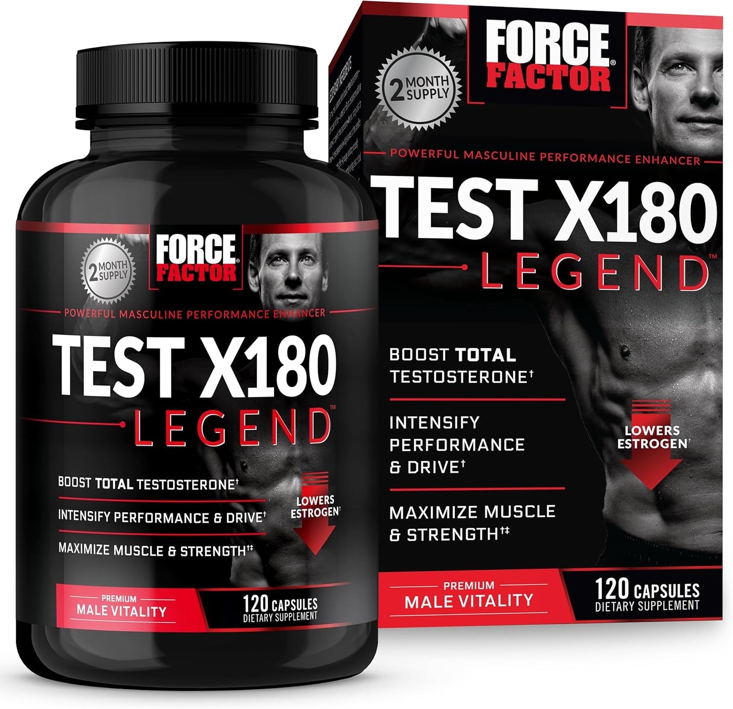 Force Factor Test X180 Legend Testosterone Booster Muscle Builder for Men 03/29