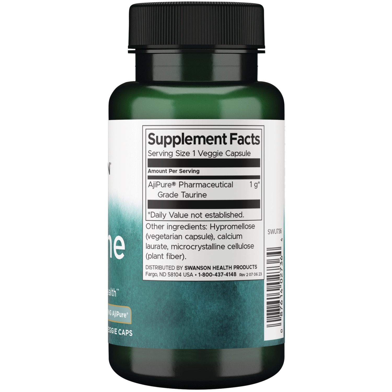 Swanson Ajipure Taurine 1 G 60 Veggie Capsules