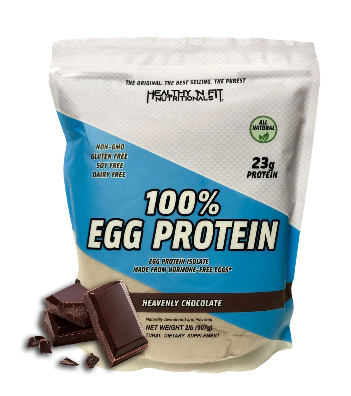 Healthy ‘N Fit 100% Egg Protein -Chocolate 2lb Lactose Free Sugar Free Natura…