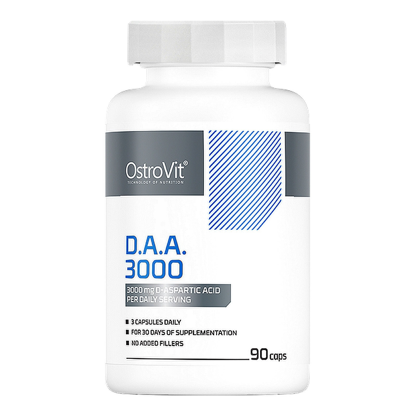 OstroVit DAA 3000 90 Caps. Anabolic Testosterone Booster D-Aspartic Acid Pills