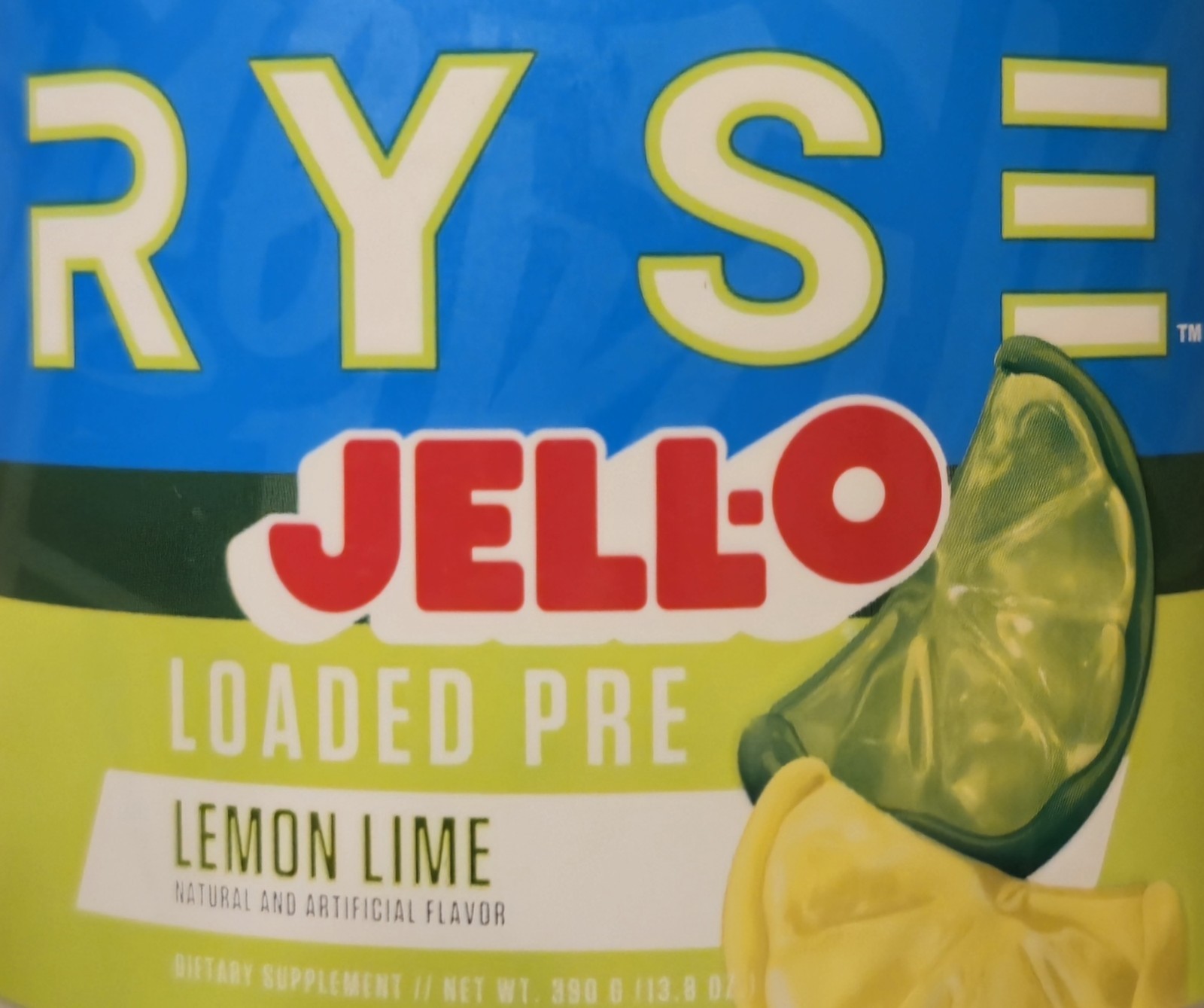 Ryse LOADED PRE 14 oz Size (30 Ser) JELL-O Series Lemon 🍋 Lime Fla BEST BY 9/26