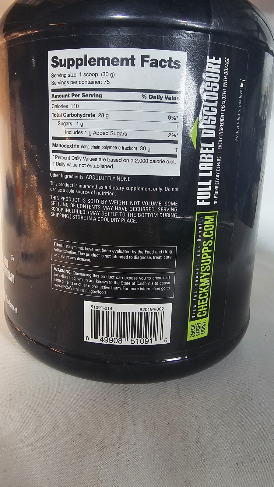 Maltodextrin Powder – Carbohydrate Powder for Sustained Energy Exp:06/2027