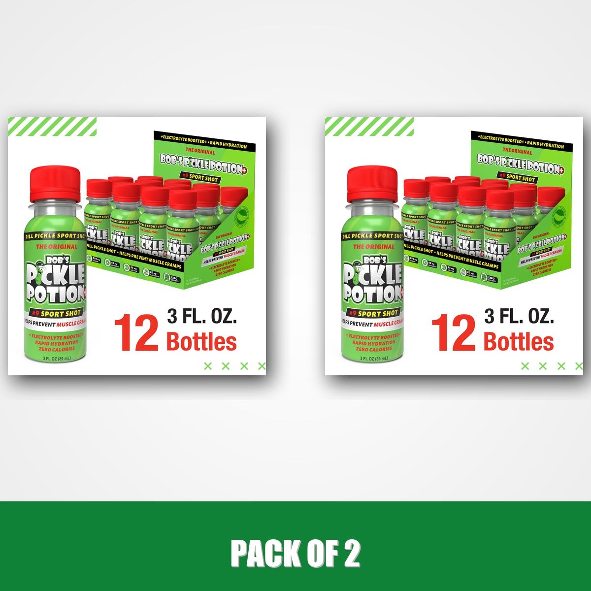 Pack of 2 – Bob’s Pickle Potion 3oz Sports Shot; 12pk