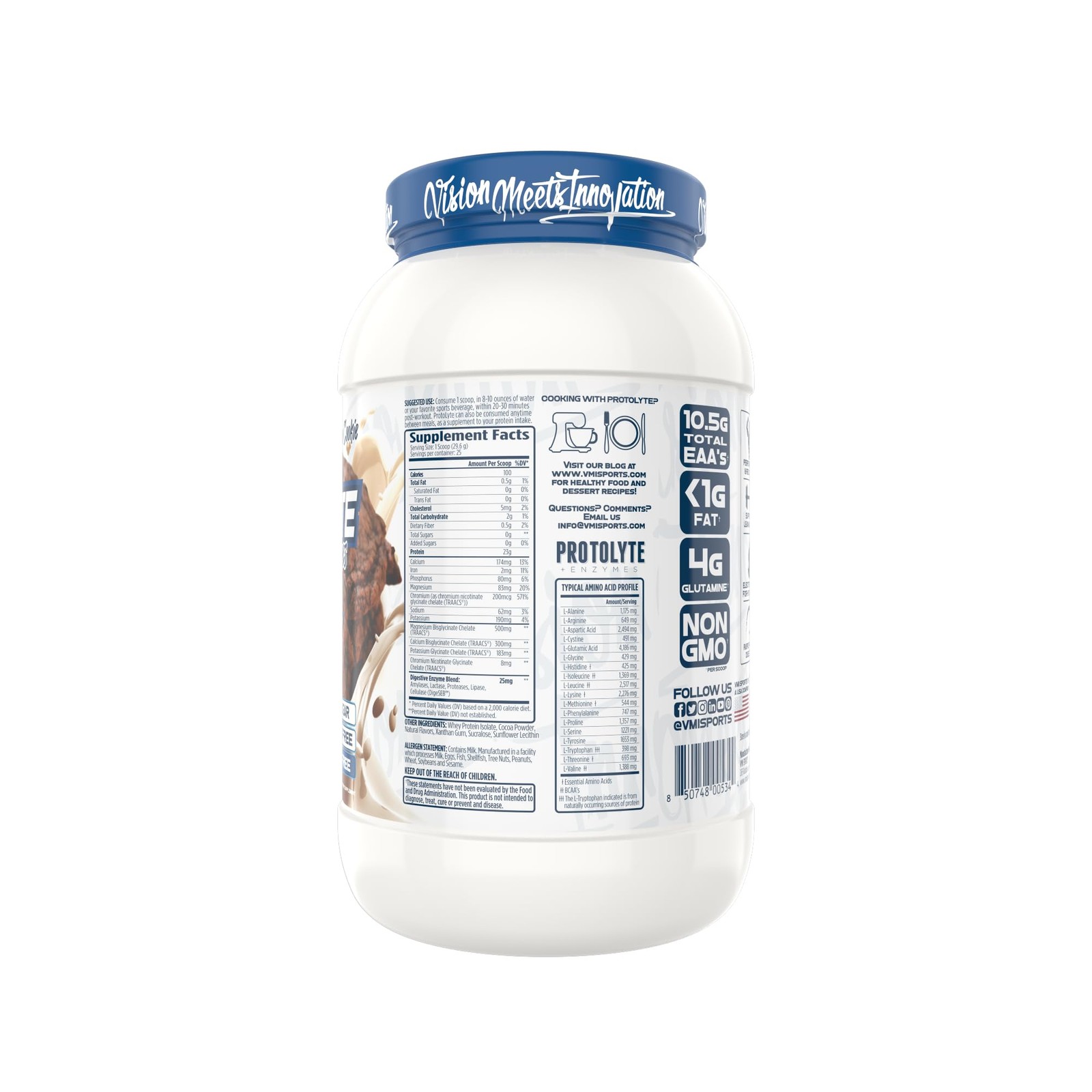 VMI Sports ProtoLyte Whey Isolate Protein Powder Chocolate Fudge Cookie 1.63 lbs