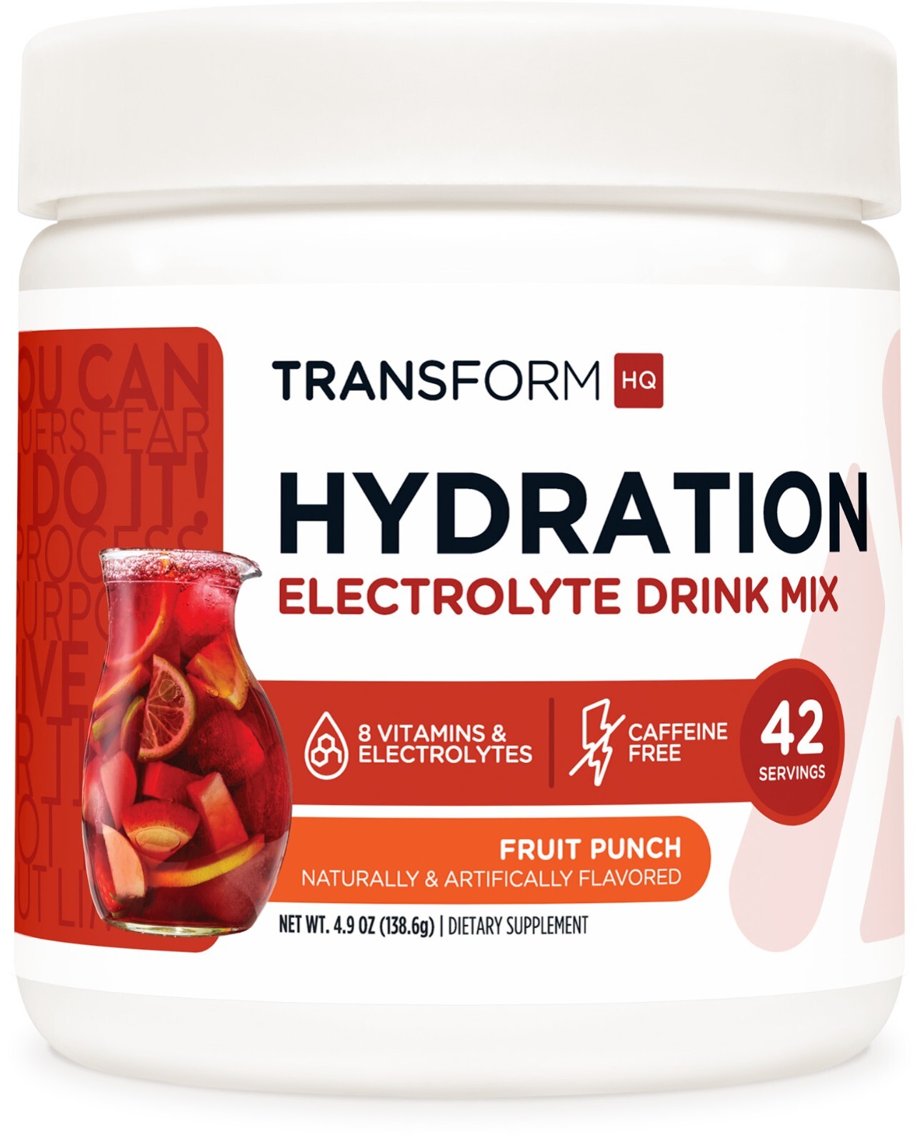 TransformHQ Hydration 42 Servings (Fruit Punch) – Electrolytes, Mental Clarity