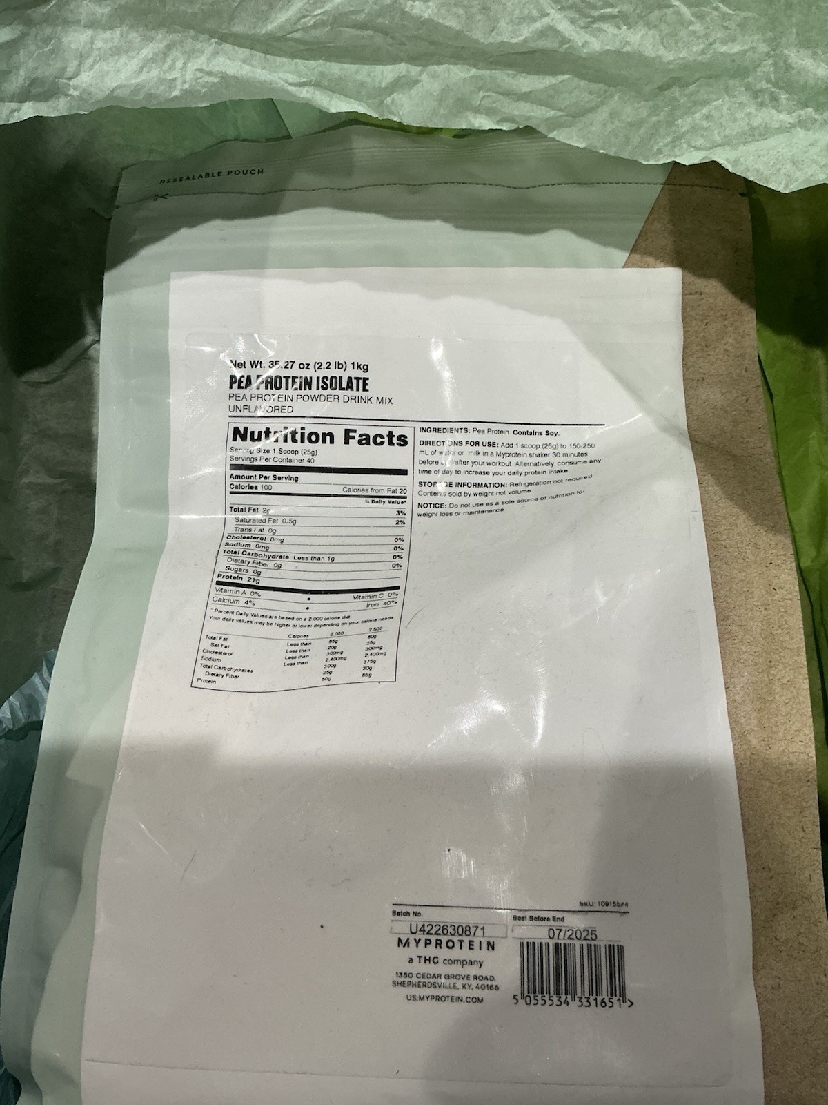 My Protein Pea Protein Isolate Unflavored 21 G￼