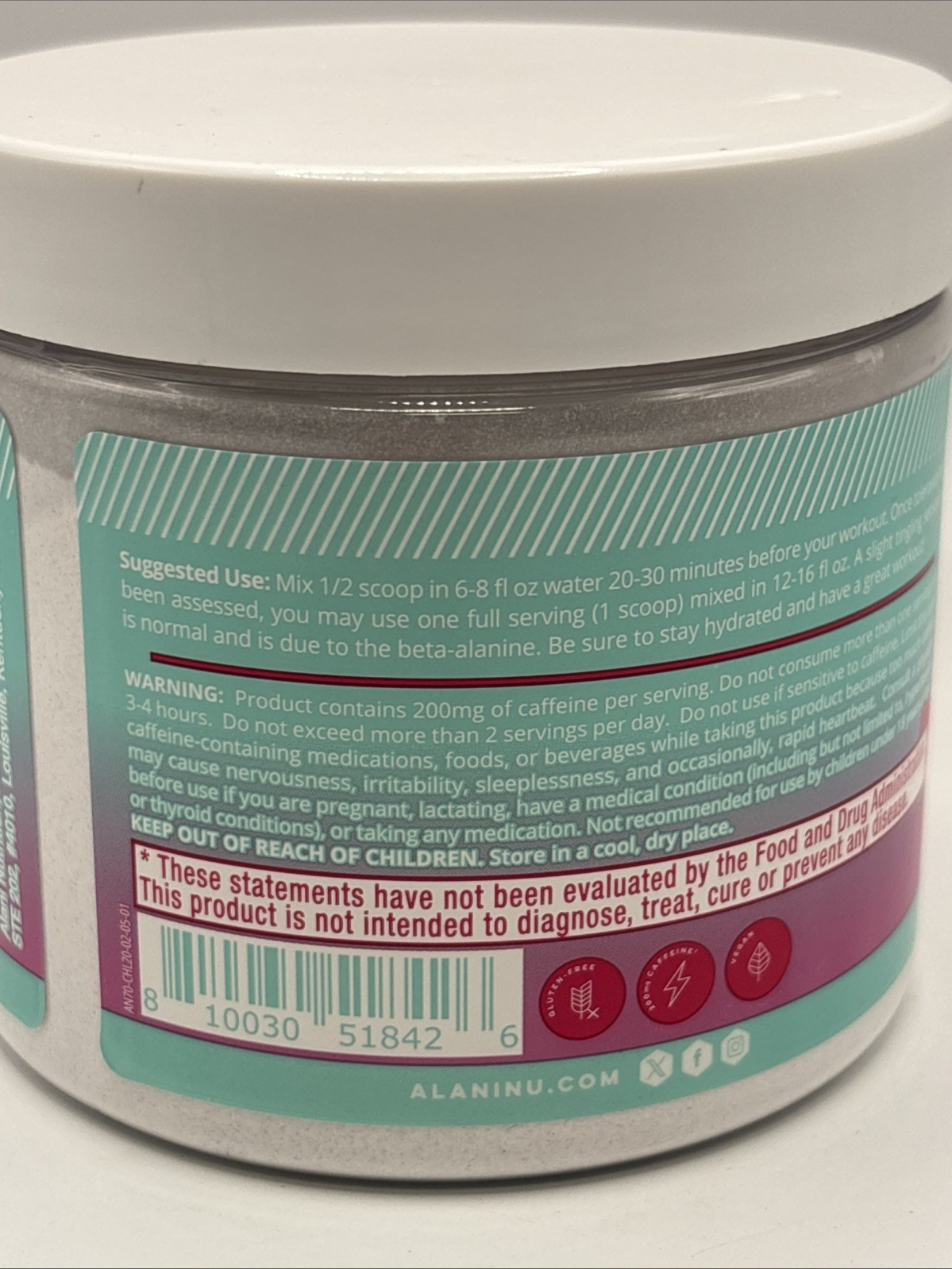 Alani Nu Pre Workout Cherry Twist Powder 20 Servings Energy Pump