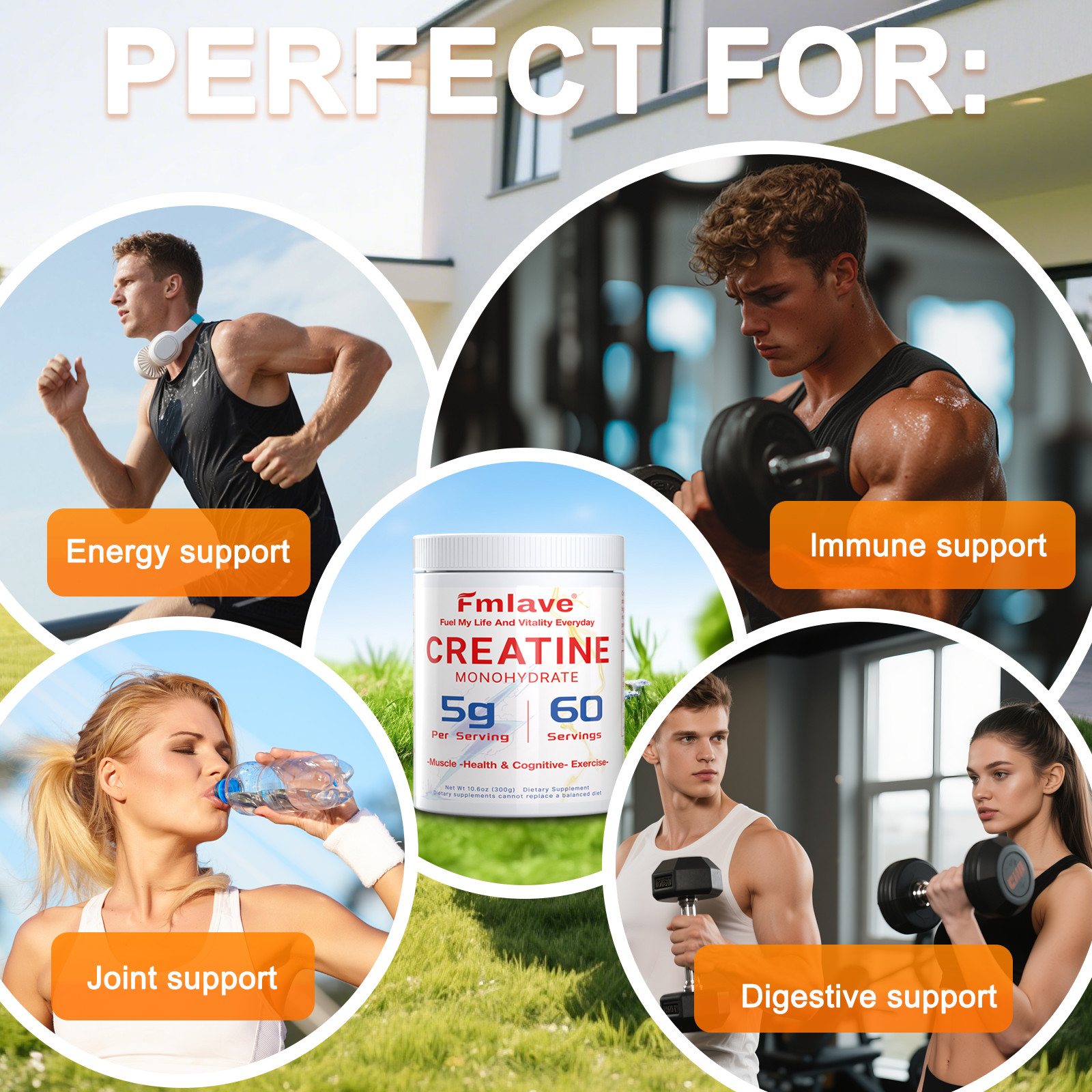 Creatine Monohydrate Powder for Women 60 Servings with Collagen Glute Builder