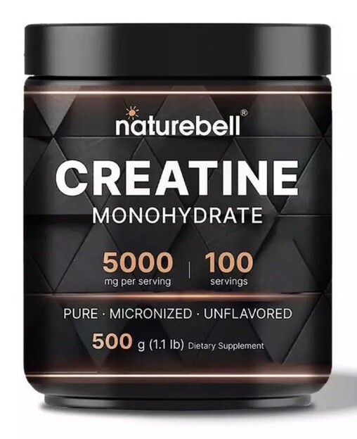 NatureBell Creatine Monohydrate Powder 500 Grams, 5000mg Per Serving, Pure Unfla