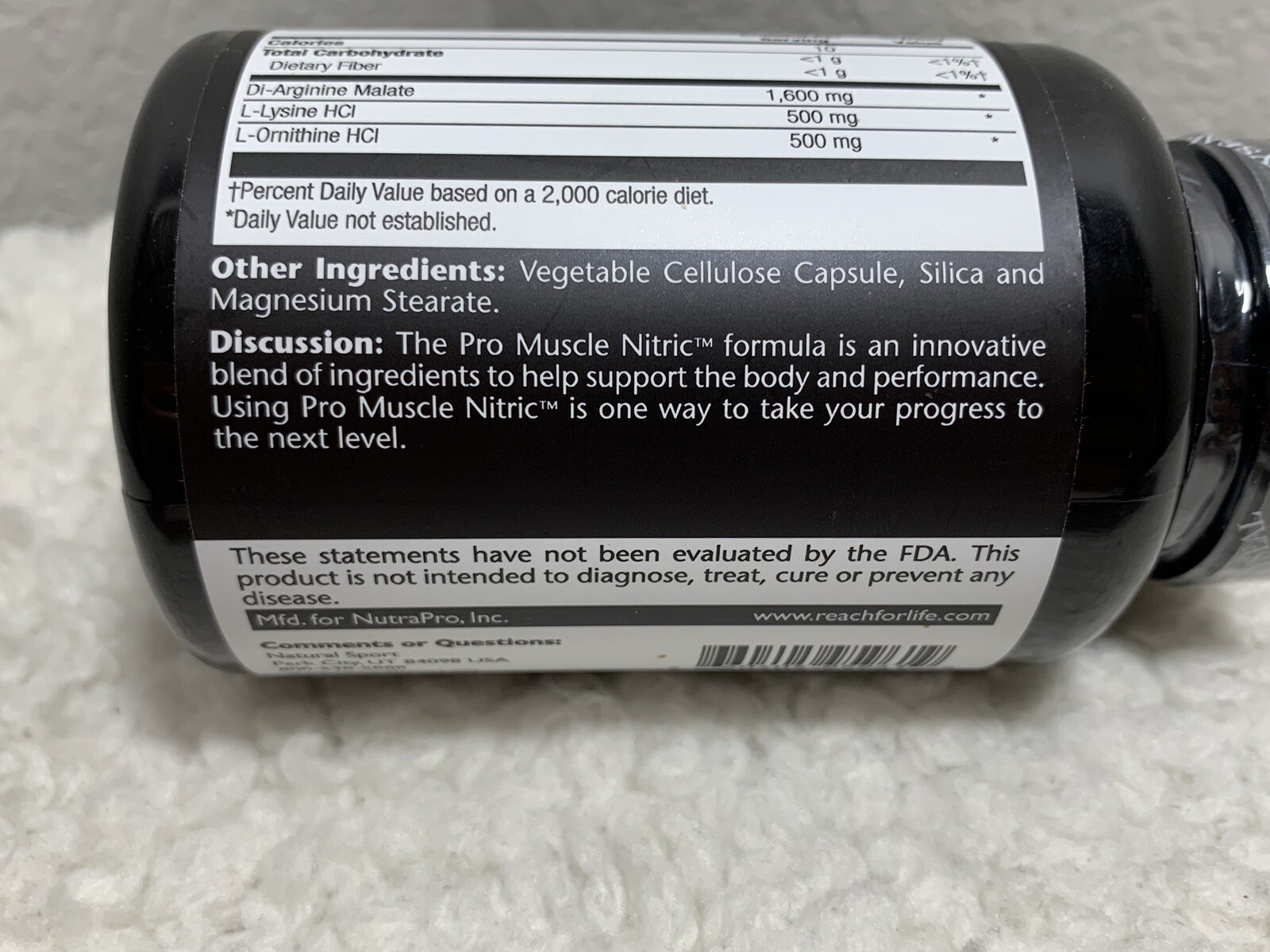 Natural Sport Pro Muscle Nitric 120 Capsules Nitric Oxide Formula VegCaps
