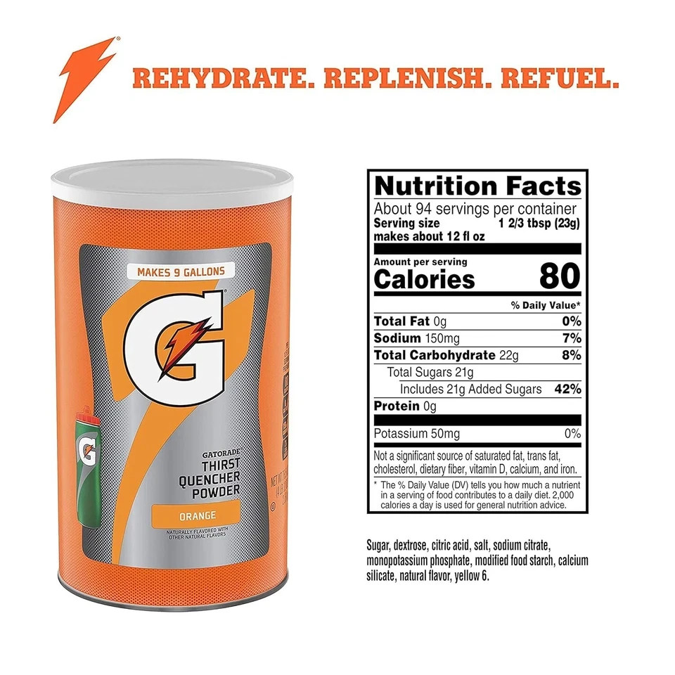 Gatorade Thirst Quencher Energy Sports Powder Mix, Orange, 76.5 Oz