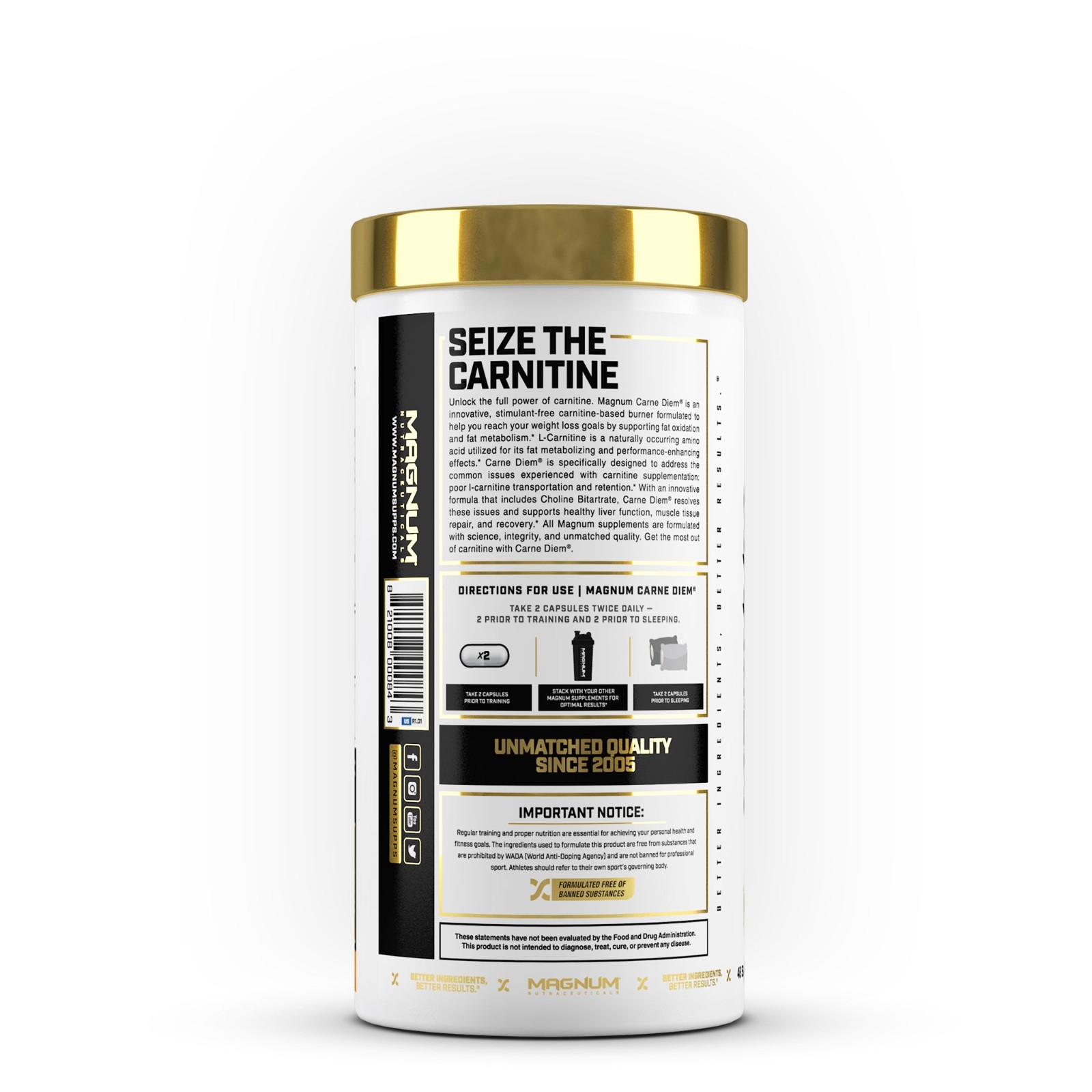 Magnum Nutraceuticals Carne Diem L-Carnitine Weight Loss Supplement 96 Caps