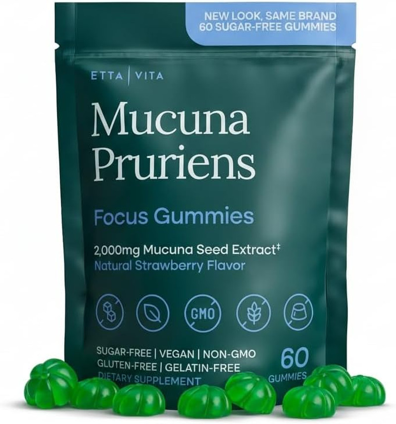 Dopamine Supplement – Sugar-Free Mucuna Pruriens Gummies (2G/Serving) Energy & F