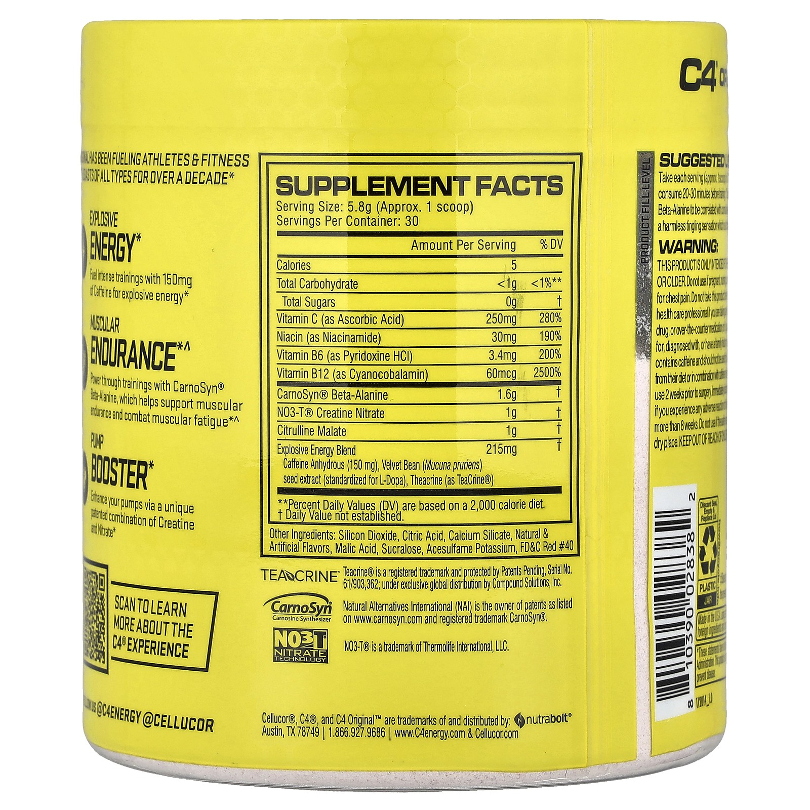 C4 Original, Pre-Workout, Cherry Limeade, 6.1 oz (174 g)